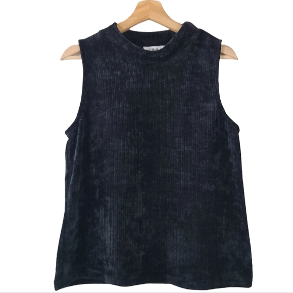THML Black Textured Sleeveless Top NWT - Picture 1 of 4